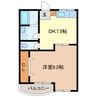 ダイムコーポ大池Ⅱ 1DKの間取り
