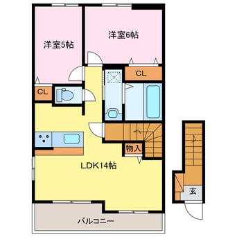 間取図 エヴァー・ガーデンＢ