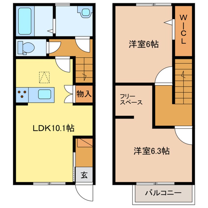 間取図 Maisonette land 北楠駅B