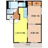 カームエイトD棟 2LDKの間取り