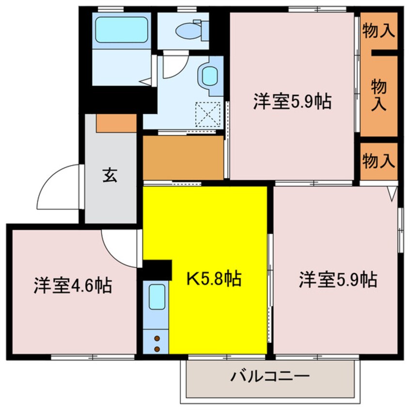 間取図 ヴィルヌーブ・スズカ C棟