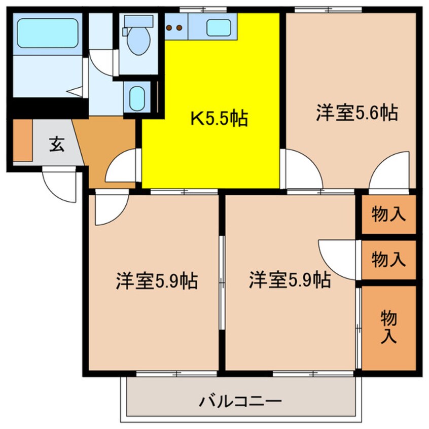 間取図 セントラル・ビラ・スズカD