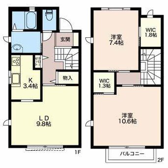 間取図 メゾンベルディアB棟