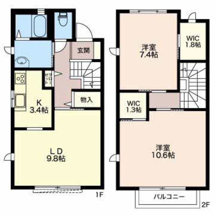 間取図 メゾンベルディアB棟