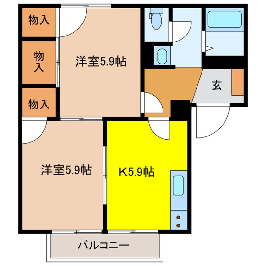 間取図 セントラル・ビラ・スズカC棟