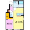 RAMBLE　A棟 1LDKの間取り
