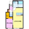 RAMBLE　A棟 1LDKの間取り