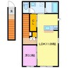 RAMBLE　A棟 1LDKの間取り