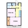 エクアブルⅡ 2DKの間取り
