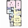 ベルシャインⅢ 2LDKの間取り