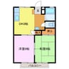 サンビレッジTUTUMI　B 2DKの間取り