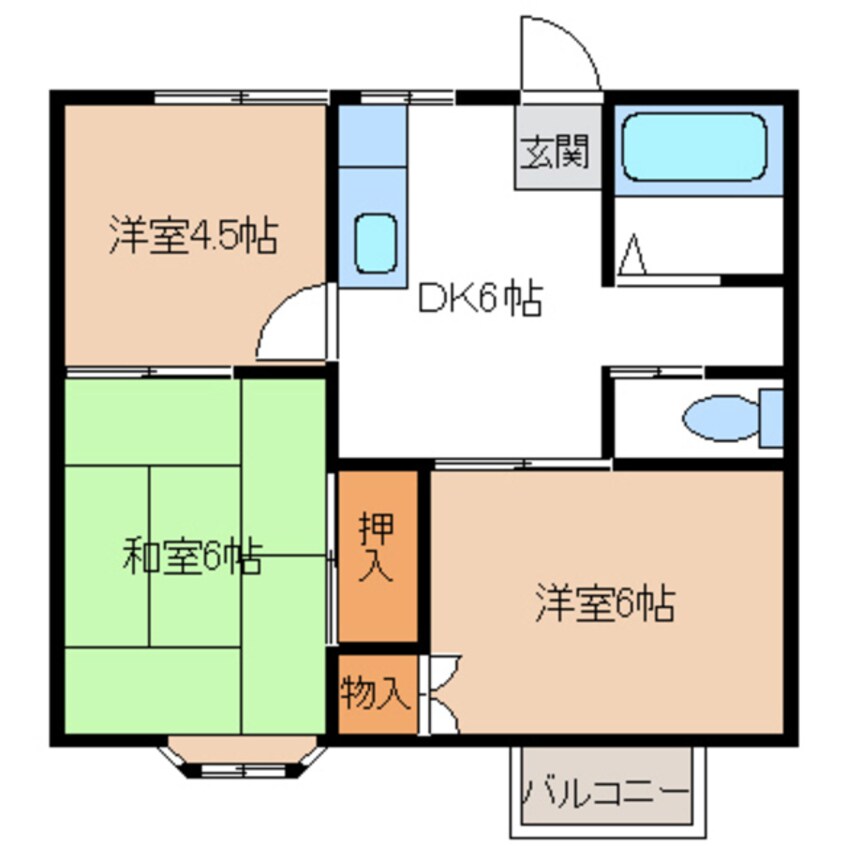 間取図 弓木コーポIII