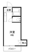 シンフォニー 1Rの間取り