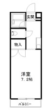 リゼルブクキ 1Kの間取り
