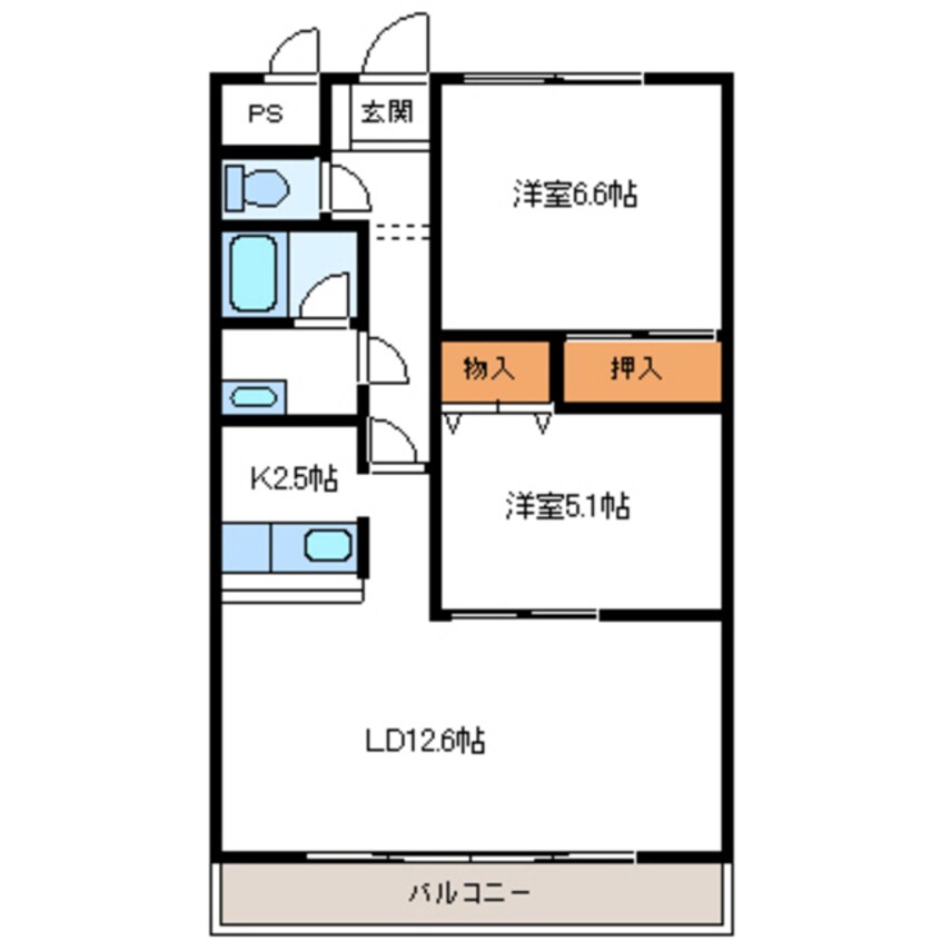 間取図 オアシス中山Ⅱ