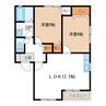 クレストタウンズＡ号棟 2LDKの間取り