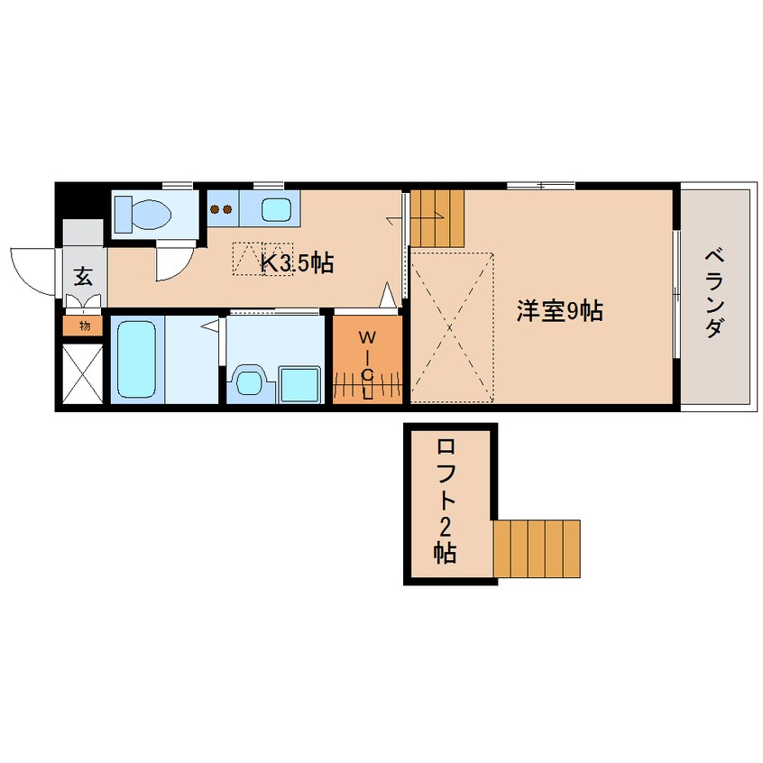間取図 東海道本線/静岡駅 バス17分西脇ハローワーク静岡入口下車:停歩2分 1階 築21年