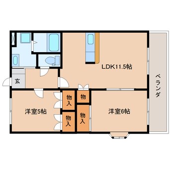 間取図 東海道本線/焼津駅 徒歩25分 2階 築25年