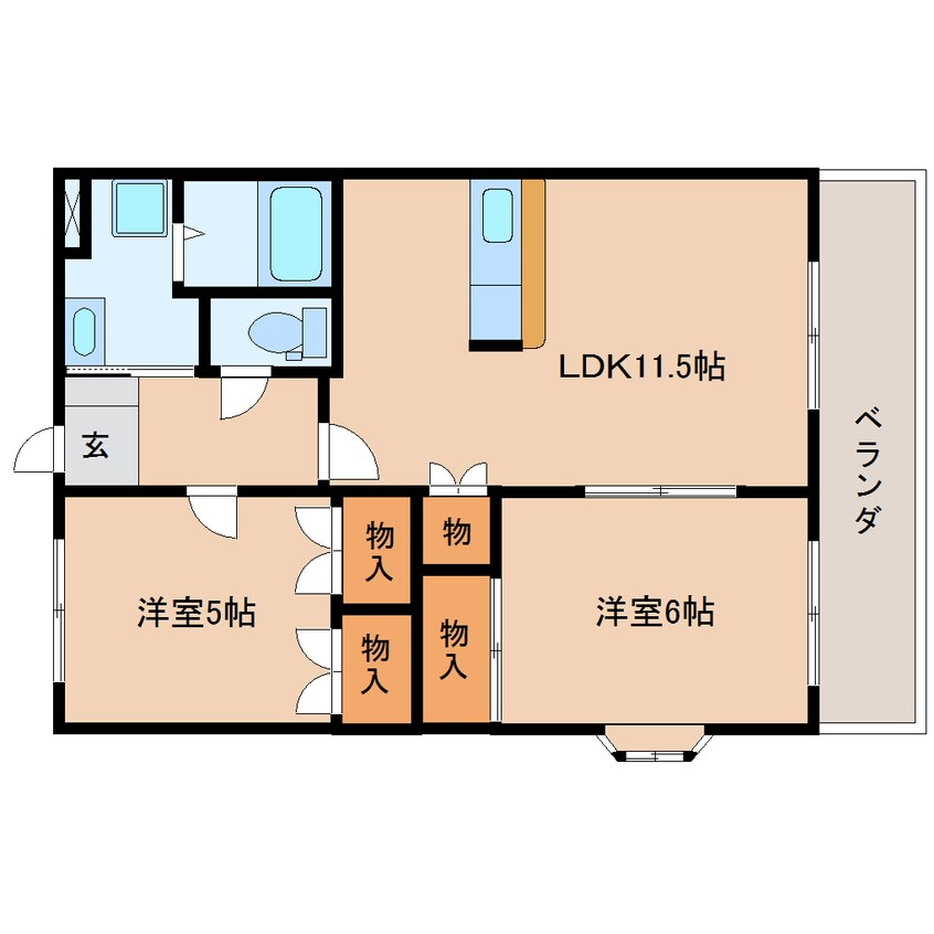 間取図 東海道本線/焼津駅 徒歩25分 2階 築25年