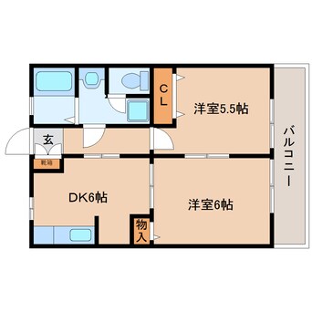 間取図 東海道本線/静岡駅 バス19分下島北下車:停歩3分 2階 築20年