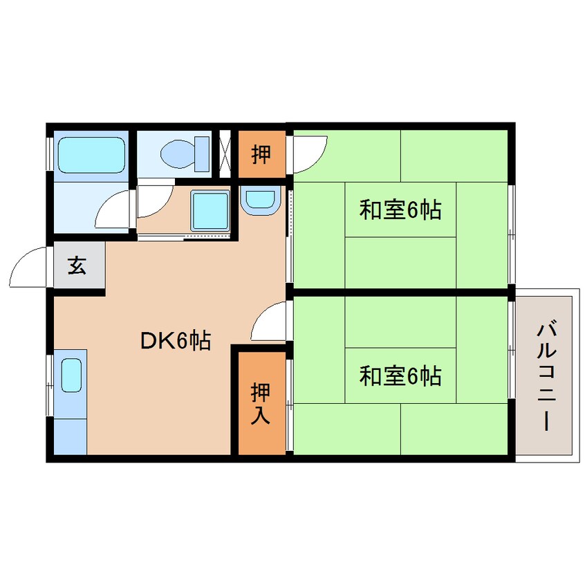 間取図 東海道本線/西焼津駅 バス19分押切橋下車:停歩3分 2階 築32年