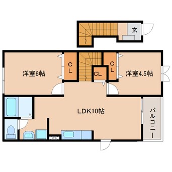 間取図 東海道本線/焼津駅 徒歩21分 2階 築20年