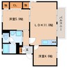 東海道本線/静岡駅 バス:20分:停歩7分 2階 築30年 2LDKの間取り