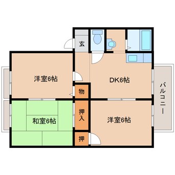 間取図 東海道本線/西焼津駅 バス17分五十海北下車:停歩6分 2階 築31年