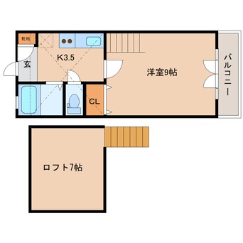 間取図 東海道本線/静岡駅 バス15分大里中学校下車:停歩1分 2階 築27年