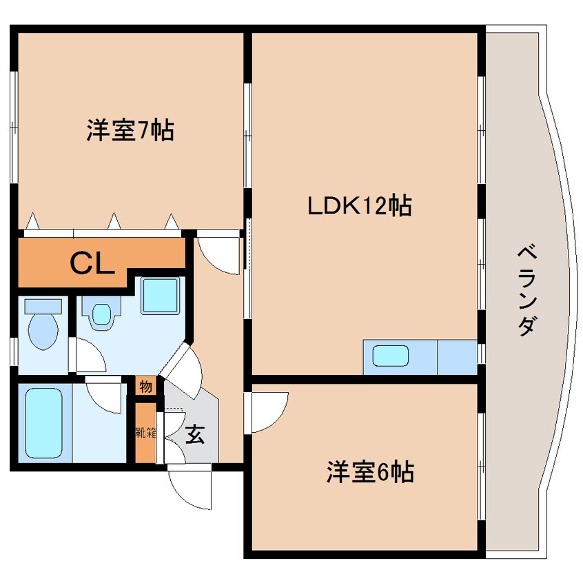 間取図 東海道本線/静岡駅 バス17分西脇ハローワーク静岡入口下車:停歩6分 3階 築39年