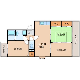 間取図 東海道本線/静岡駅 バス18分西脇下車:停歩3分 4階 築27年