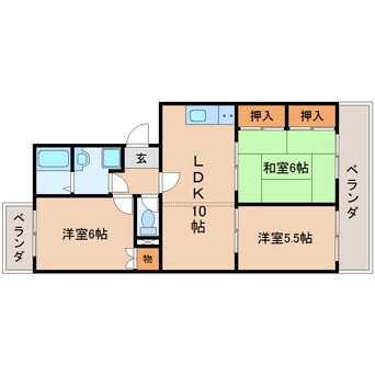 間取図 東海道本線/静岡駅 バス18分西脇下車:停歩3分 4階 築27年