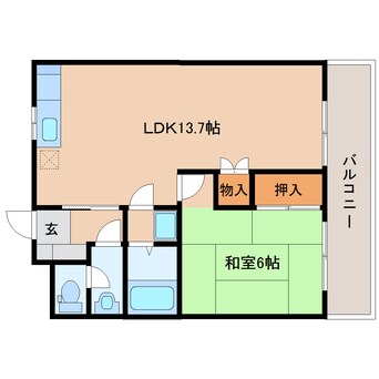 間取図 東海道本線/静岡駅 バス13分登呂コープタウン入口下車:停歩4分 3階 築28年