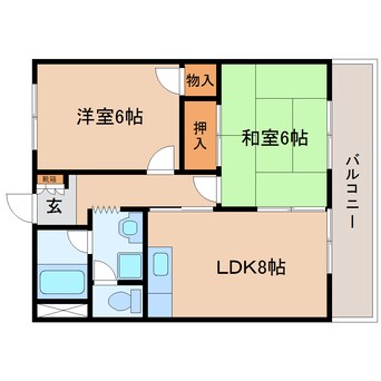 間取図 東海道本線/藤枝駅 バス12分高洲小学校前下車:停歩6分 2階 築27年