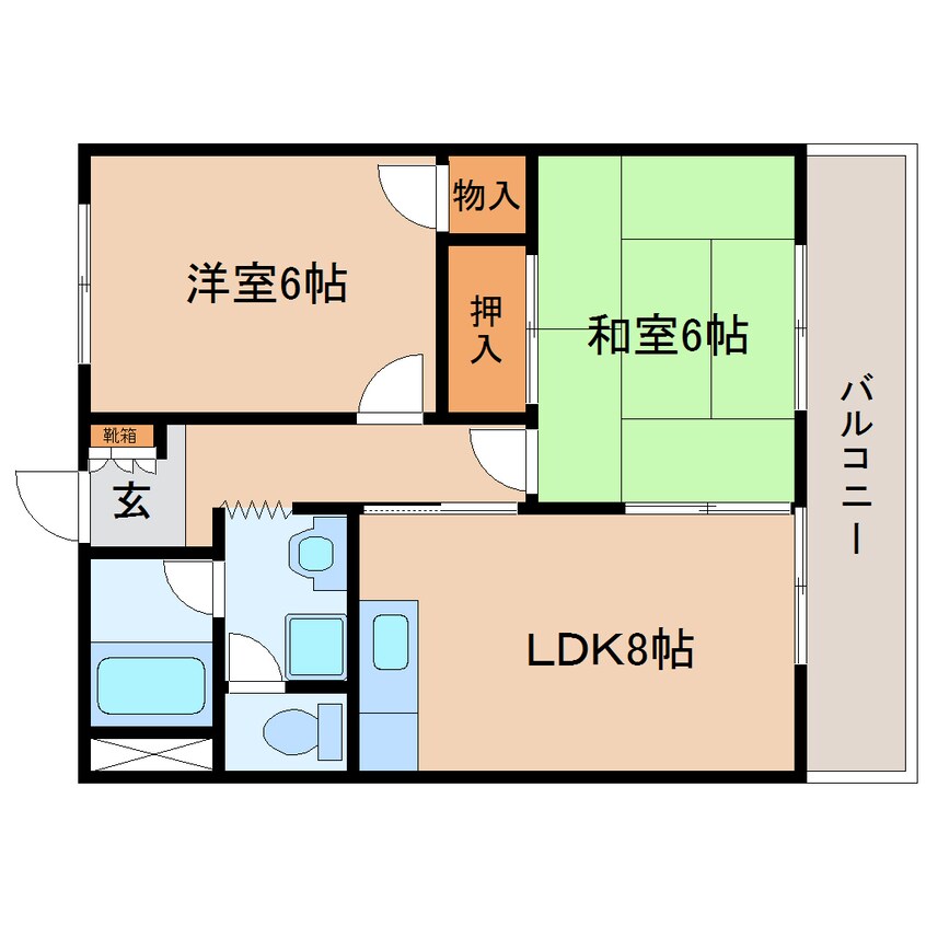 間取図 東海道本線/藤枝駅 バス12分高洲小学校前下車:停歩6分 2階 築27年