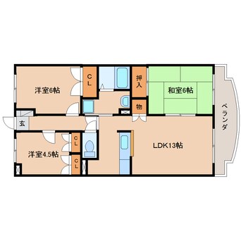 間取図 東海道本線/西焼津駅 徒歩9分 2階 築28年