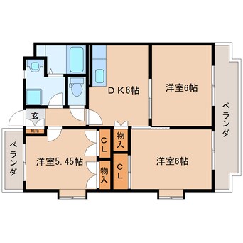間取図 東海道本線/焼津駅 徒歩32分 2階 築28年