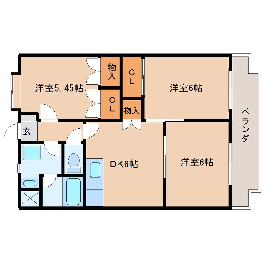 間取図 東海道本線/焼津駅 徒歩32分 1階 築26年