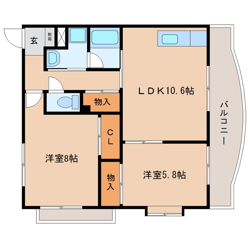 間取図 東海道本線/西焼津駅 徒歩12分 3階 築23年