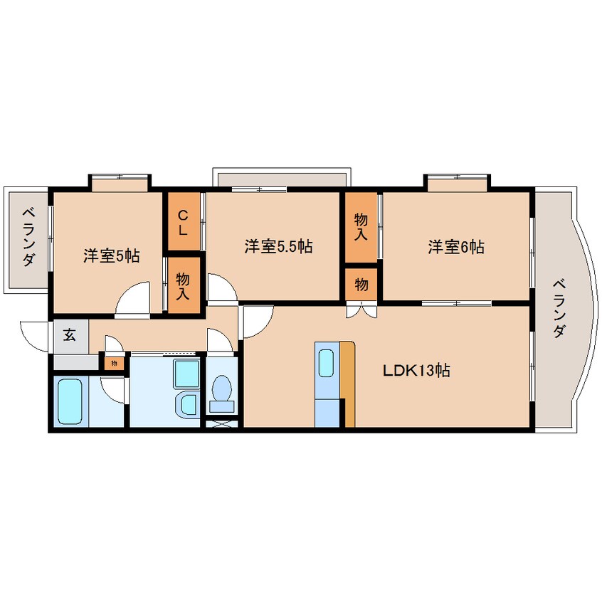 間取図 東海道本線/西焼津駅 徒歩11分 2階 築25年