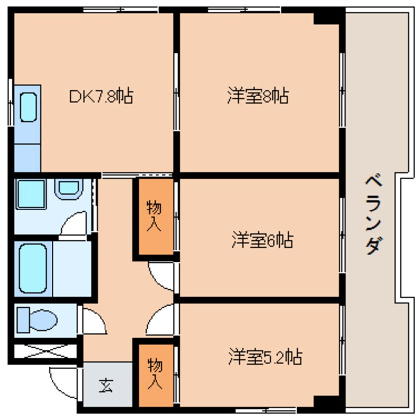 間取図 東海道本線/静岡駅 徒歩10分 2階 築22年