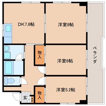 間取図 東海道本線/静岡駅 徒歩10分 4階 築22年