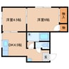東海道本線/静岡駅 徒歩10分 3階 築53年 2DKの間取り