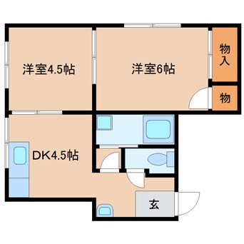 間取図 東海道本線/静岡駅 徒歩10分 2階 築52年