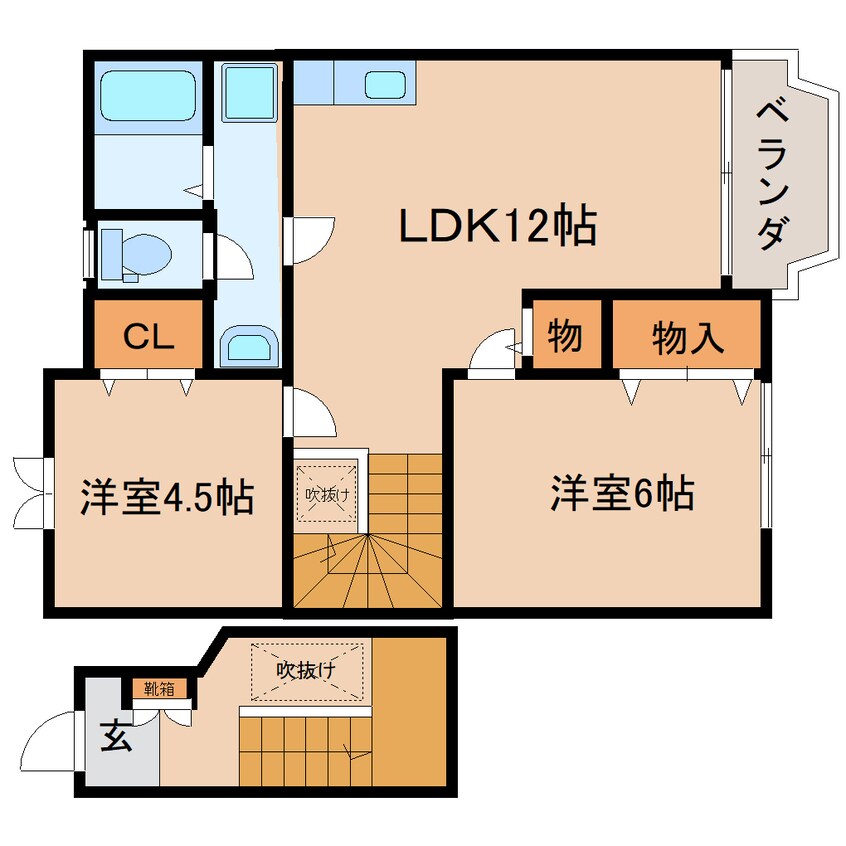 間取図 静鉄バス（藤枝市）/藤岡入口 徒歩6分 2階 築21年