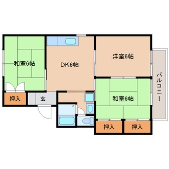 間取図 東海道本線/静岡駅 バス13分見瀬Ｄａｉｉｃｈｉ－ＴＶ入口下車:停歩4分 1階 築33年