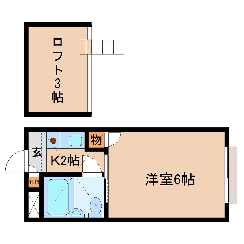 間取図 東海道本線/東静岡駅 徒歩26分 2階 築35年