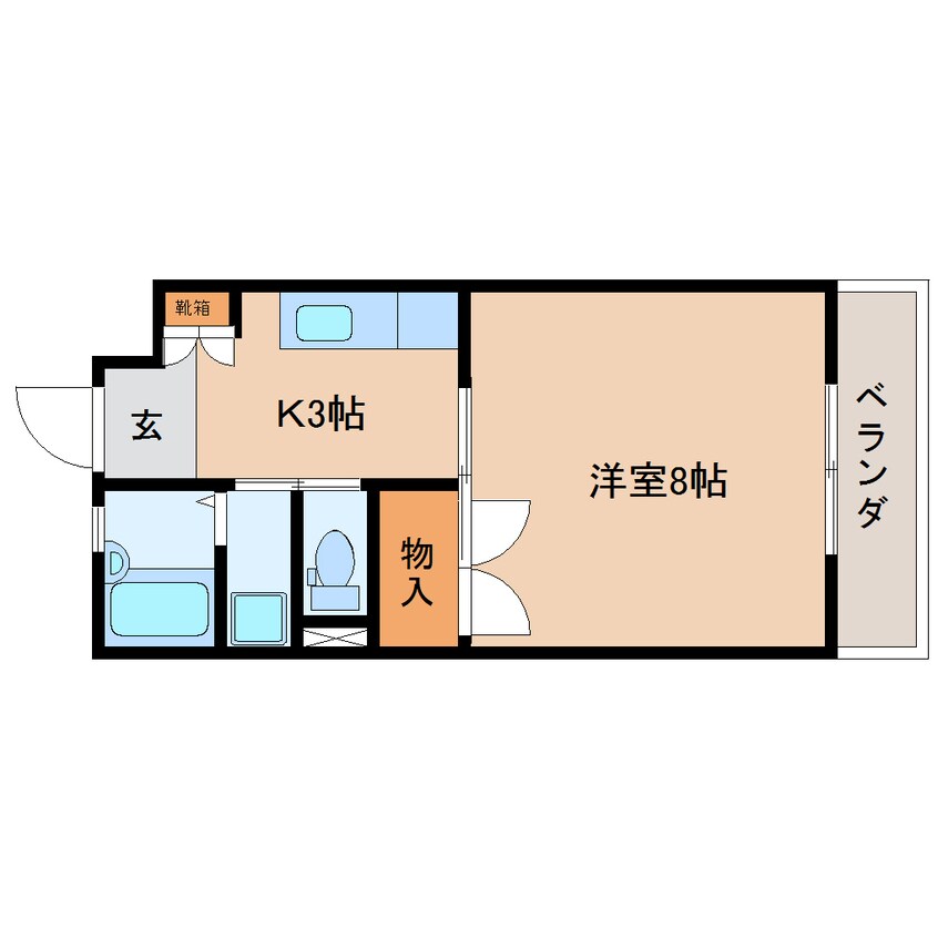 間取図 東海道本線/静岡駅 バス11分中田4丁目下車:停歩4分 2階 築26年