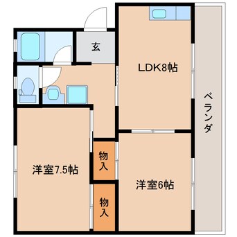 間取図 東海道本線/静岡駅 バス21分中島上公民館前下車:停歩3分 3階 築45年