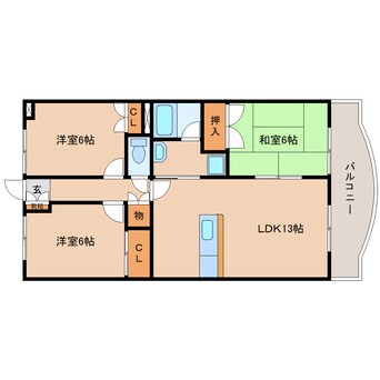 間取図 東海道本線/東静岡駅 徒歩23分 5階 築24年